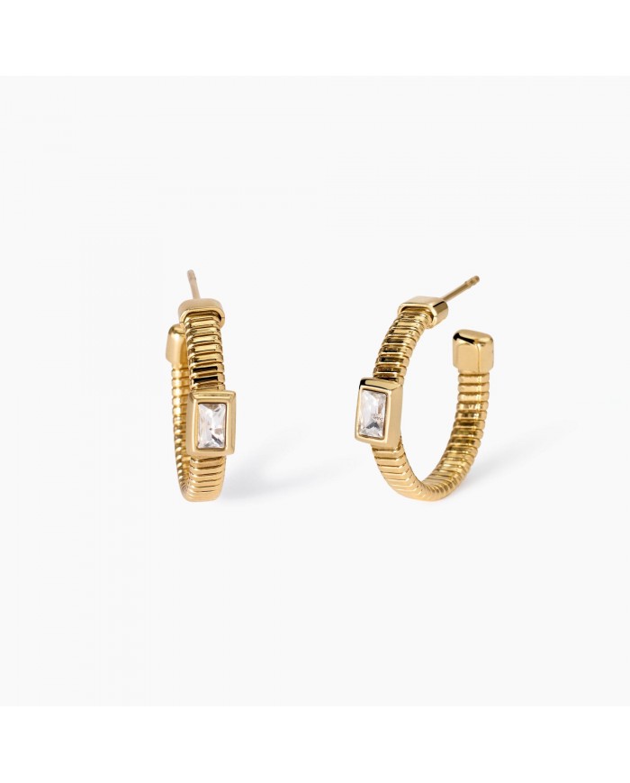 Orecchini in acciaio 304/316L PVD giallo zirconi