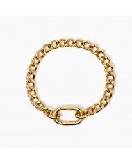 Bracciale in acciaio 316L PVD giallo cristalli