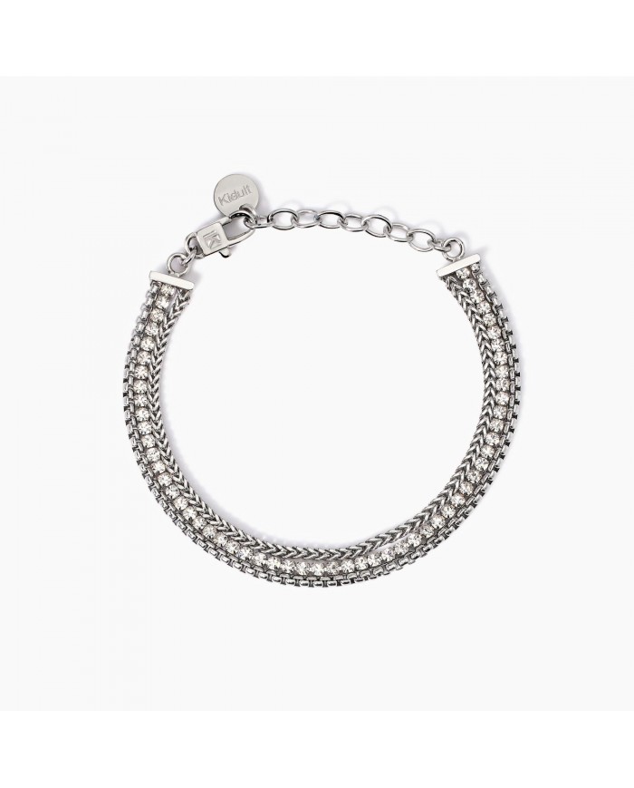 Bracciale in acciaio 316L cristalli