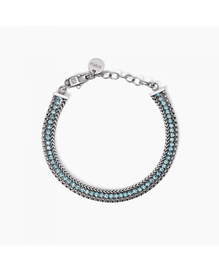 Bracciale in acciaio 316L cristalli