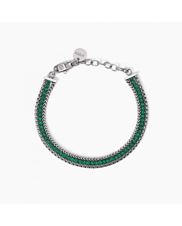 Bracciale in acciaio 316L cristalli