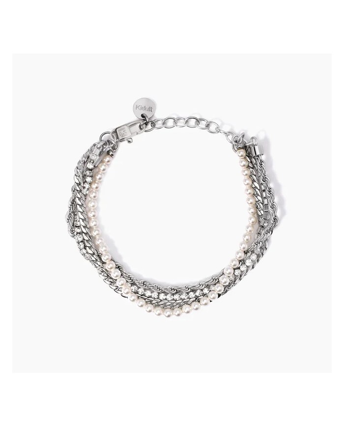 Bracciale in acciaio 316L perle conchiglia cristal