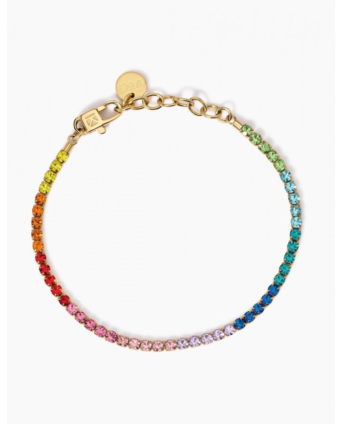 Bracciale in acciaio 316L PVD giallo cristalli