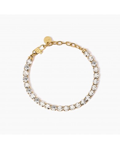 Bracciale in acciaio 316L PVD giallo cristalli