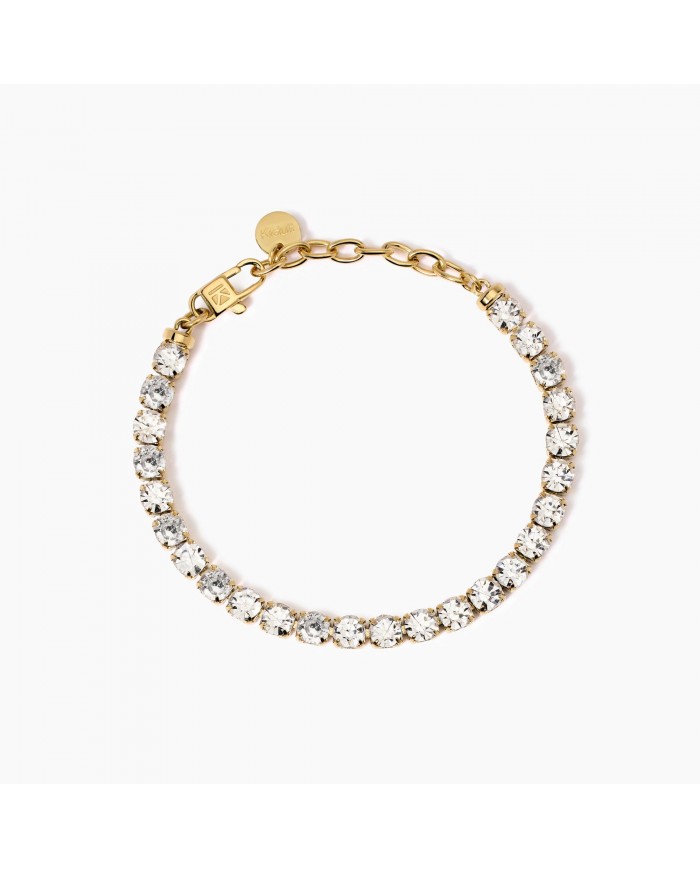 Bracciale in acciaio 316L PVD giallo cristalli