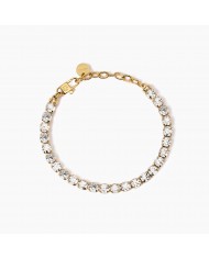 Bracciale in acciaio 316L PVD giallo cristalli