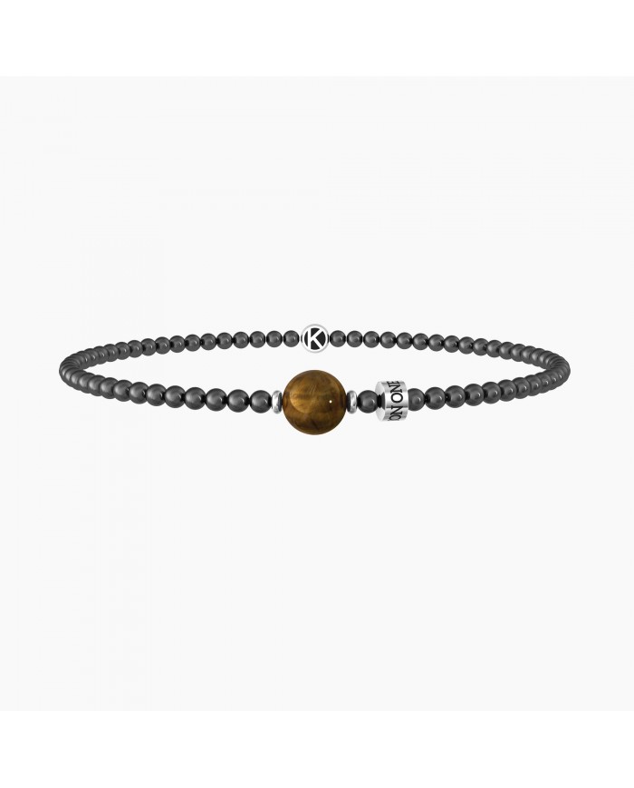 Bracciale in acciaio 316L PVD gunmetal occhio di t