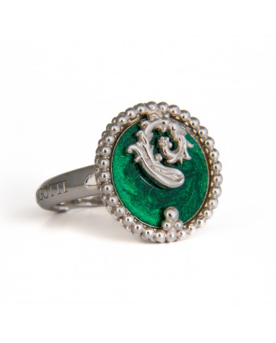 Anello in argento 925/°°° con smalto verde sfumatoCollezione Sigillum Floris