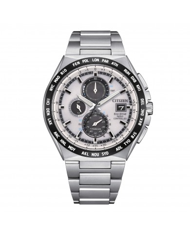 Citizen - Orologio Uomo Radio Controllato  Chrono Eco Drive AT8 Super Titanio