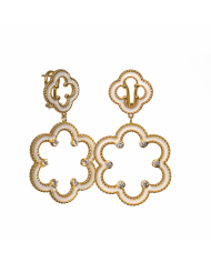 Orecchini in argento 925/°°° con perla  "scaramazza"Collezione Rosoni "Luce in Fiore"