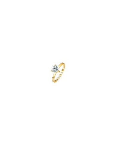 ANELLO DONNA IN ACCIAIO E  IP GOLD CON CUORE CRISTALLO BIANCO