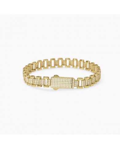 Bracciale in argento 925/°°° dorato zirconi