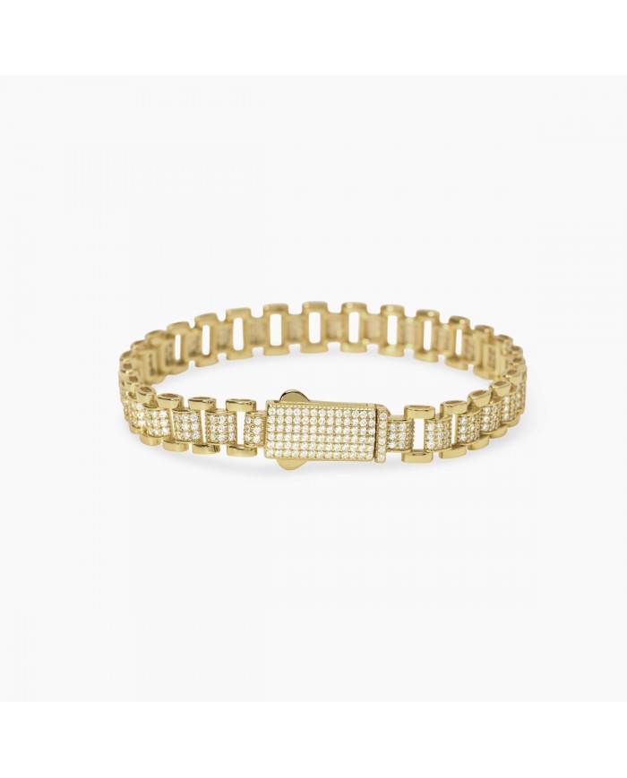 Bracciale in argento 925/°°° dorato zirconi