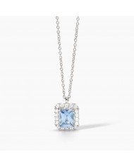 Mabina donna  Girocollo in argento 925/°°°   acquamarina sintetica e  zirconi