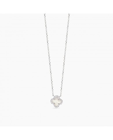 Girocollo in argento 925/°°° madreperla zirconi