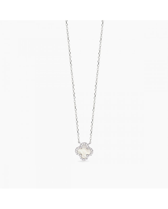 Girocollo in argento 925/°°° madreperla zirconi