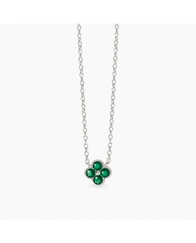 Girocollo in argento 925/°°° smeraldo sintetico