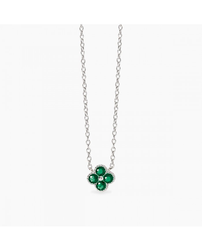 Girocollo in argento 925/°°° smeraldo sintetico