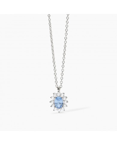 Girocollo in argento 925/°°° acquamarina sint zirc