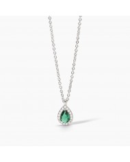 Mabina donna  Girocollo in argento 925/°°° smeraldo   sintetico e zirconi
