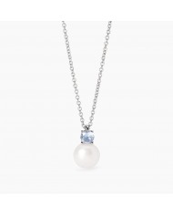 Girocollo in argento 925/ººº acquamarina sint perl