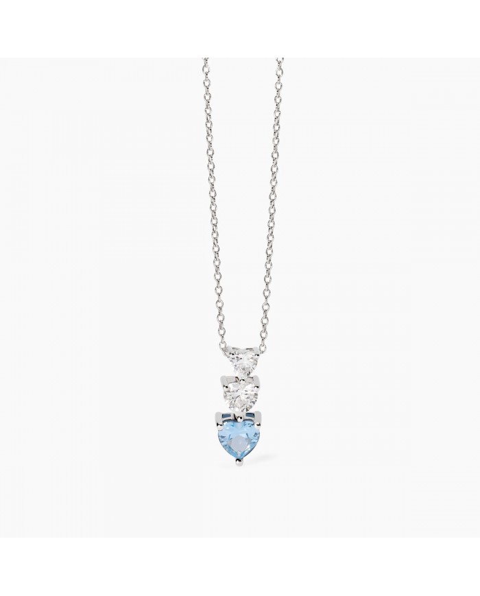 Girocollo in argento 925/ººº acquamarina sint zirc