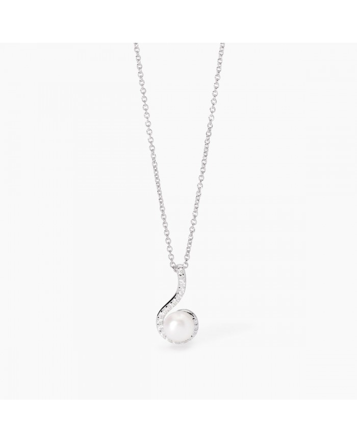 Mabina donna  Girocollo in argento 925/ººº perle e    zirconi