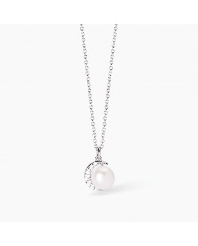 Girocollo in argento 925/ººº perle zirconi