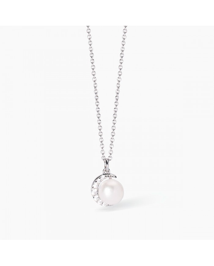Girocollo in argento 925/ººº perle zirconi