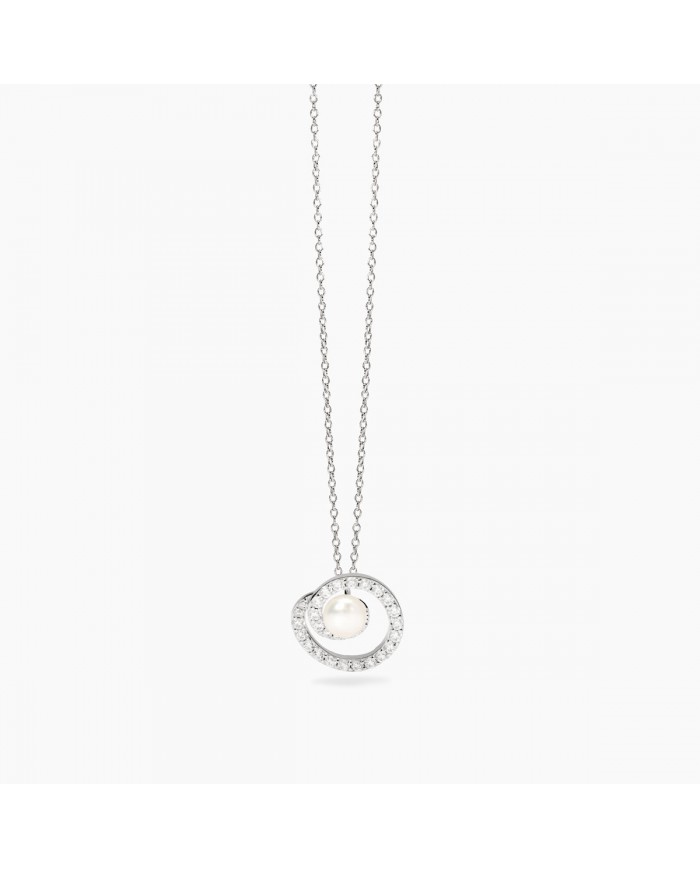 Girocollo in argento 925/°°° perle zirconi
