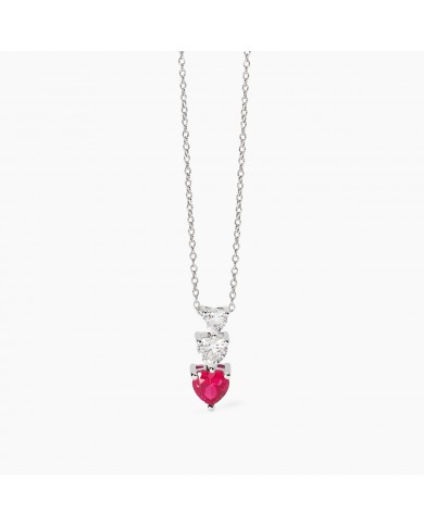 Girocollo in argento 925/°°° rubino sint zirconi