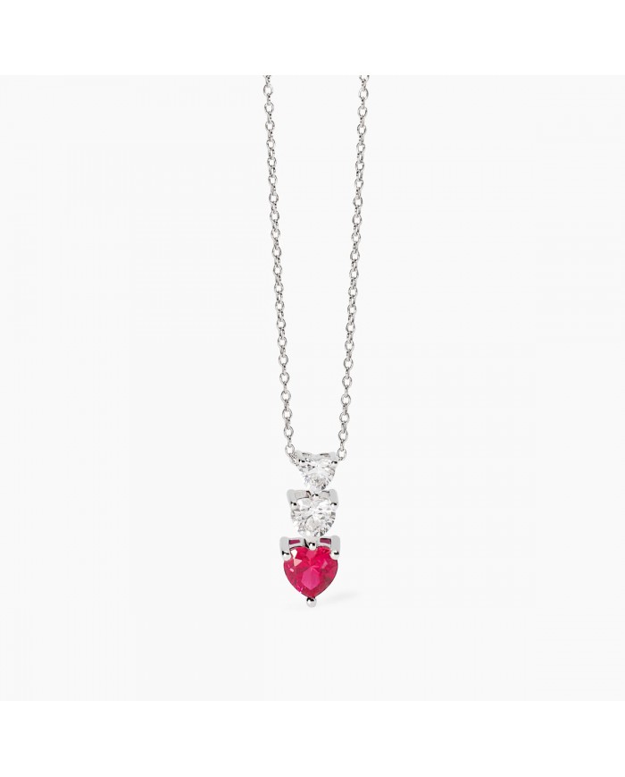 Girocollo in argento 925/°°° rubino sint zirconi
