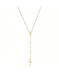 Girocollo Rosario in argento 925/°°°  con zirconi sulla croce Mabina