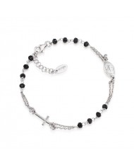 Bracciale Rosario   in Argento 925°°°     AMEN  Pietre nere