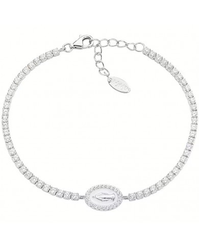 AMEN - Bracciale in Argento 925°°°  Zirconi bianchi   Smalto bianco