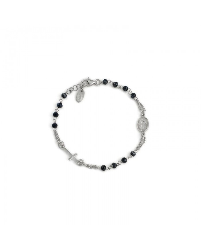 Bracciale Rosario in Argento 925°°°   AMENCristalli blu notte