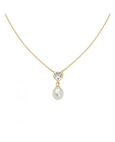 Amen - Collana in Argento 925°°°  Perla e zircone