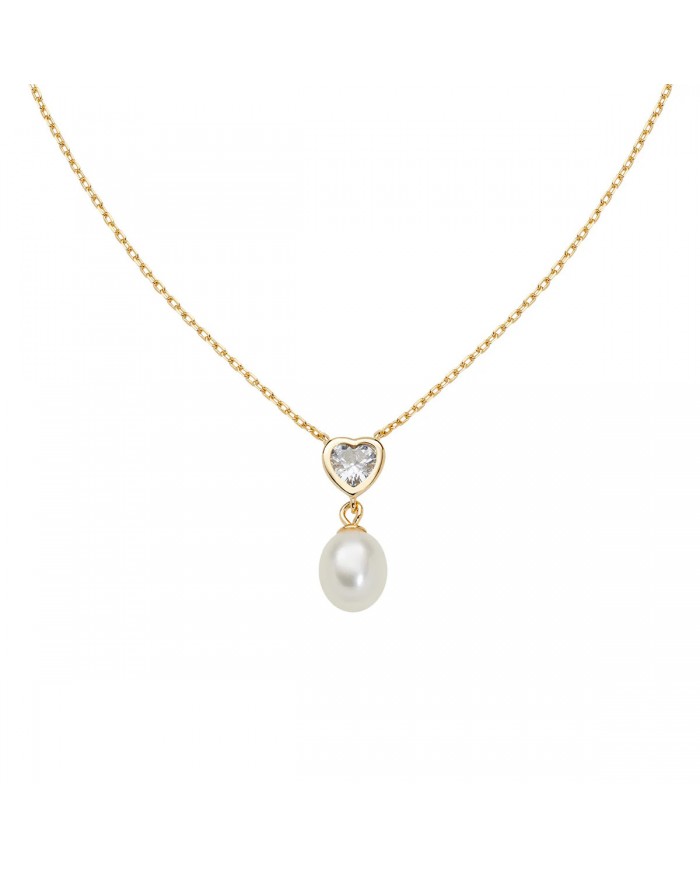 Amen - Collana in Argento 925°°°  Perla e zircone