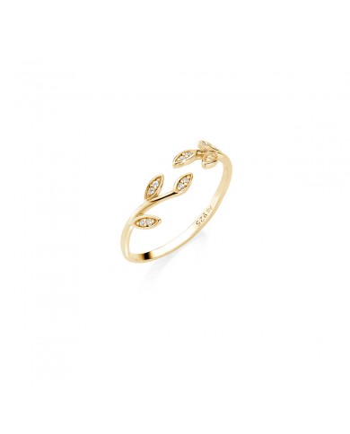 AMEN - Anello Argento 925°°° GOLD   Zirconi bianchi