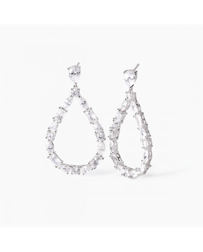Orecchini in argento 925/ººº e zirconi  Mabina