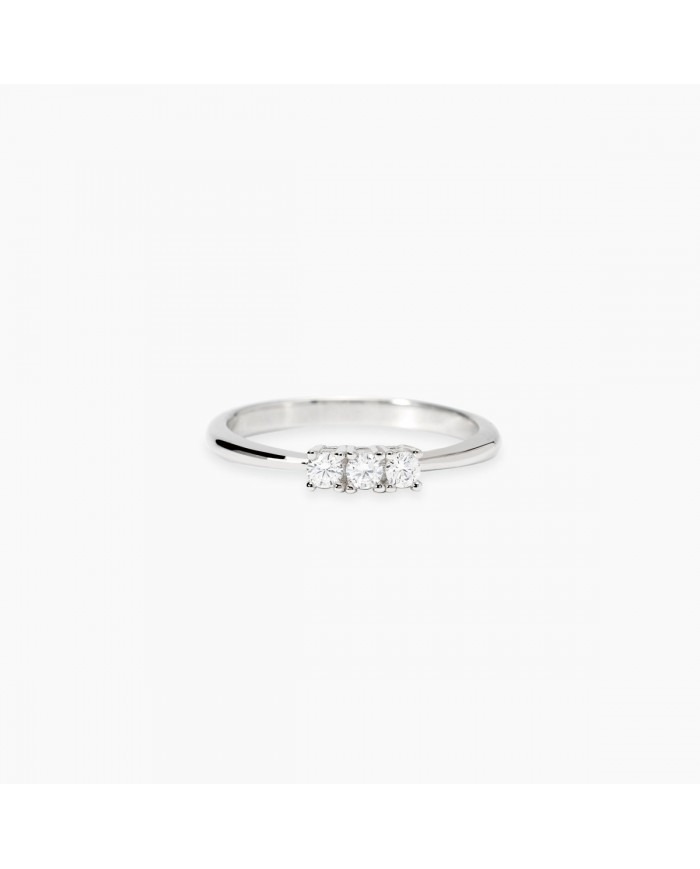 Anello in argento 925/°°° diamanti lab-grown