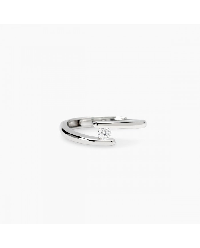 Anello in argento 925/°°° diamanti lab-grown