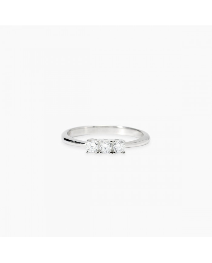 Anello in argento 925/°°° diamanti lab-grown