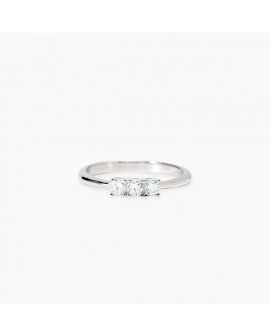 Anello in argento 925/°°° diamanti lab-grown