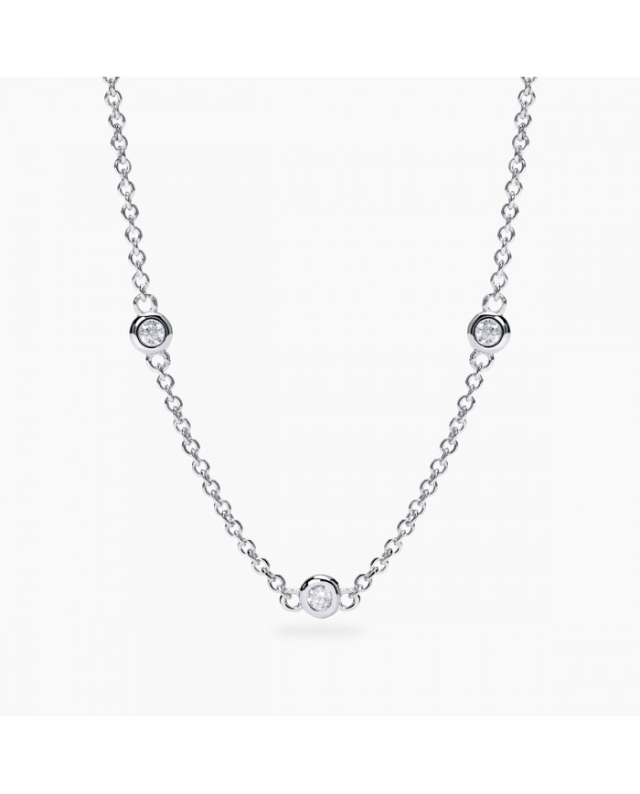 Girocollo in argento 925/°°° diamanti lab-grown