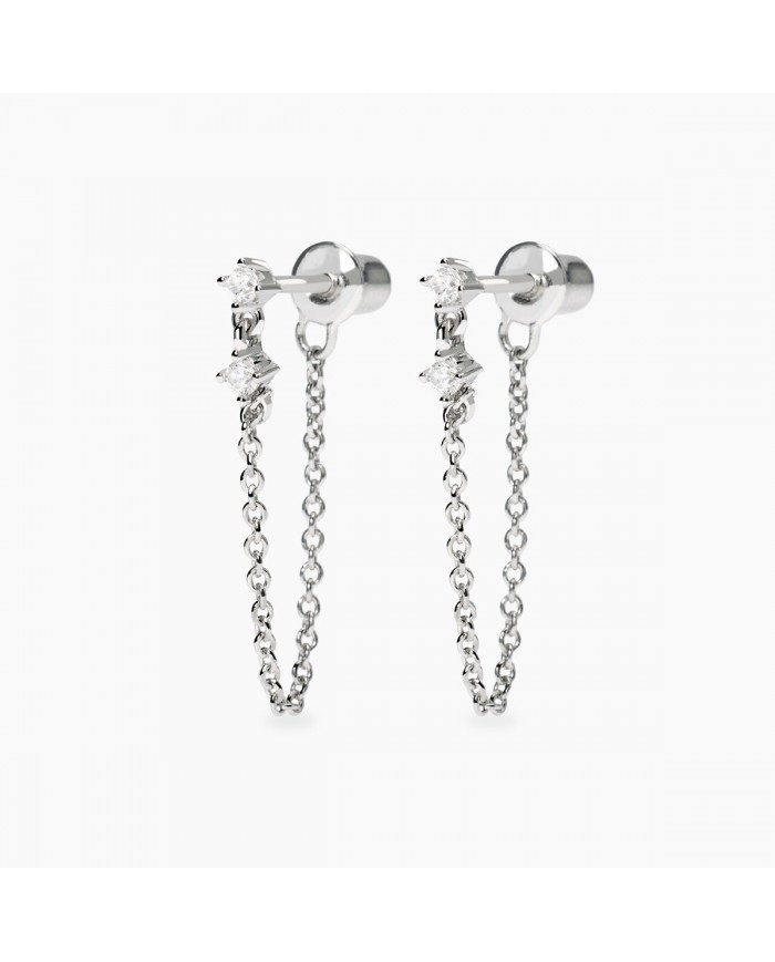 Orecchini in argento 925/°°° diamanti lab-grown