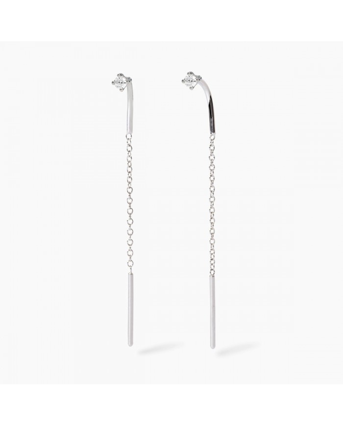 Orecchini in argento 925/°°° diamanti lab-grown