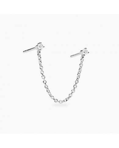 Orecchino in argento 925/°°° diamanti lab-grown