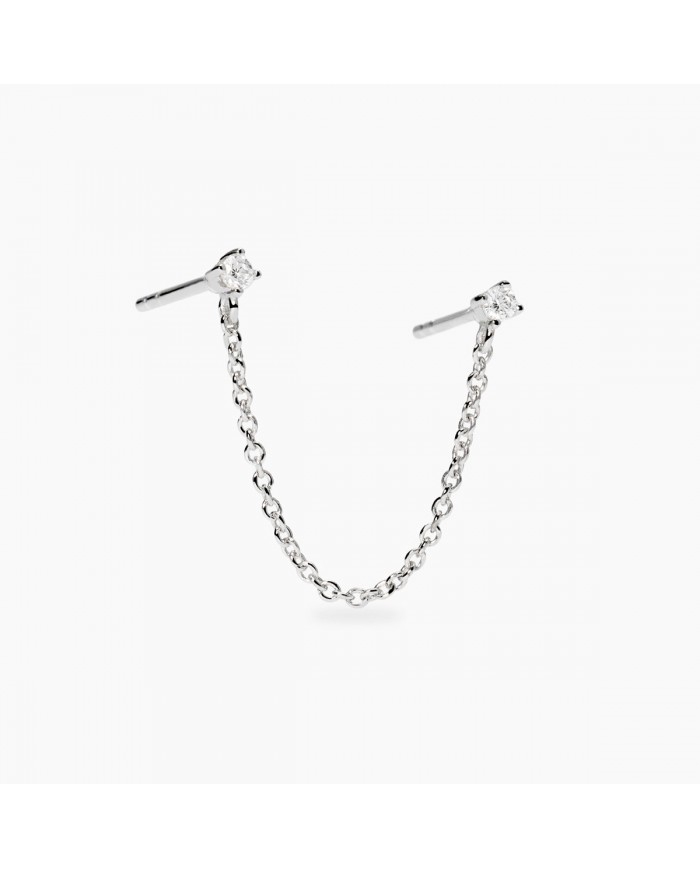 Orecchino in argento 925/°°° diamanti lab-grown