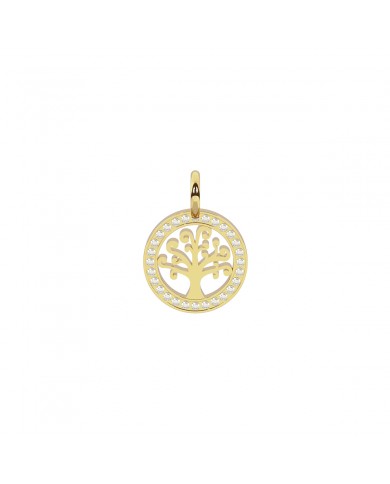 Kidult By You  Ciondolo in acciaio 316L PVD Gold    e cristalli